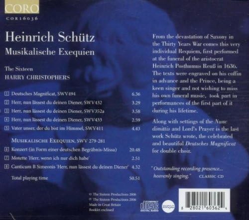 Musikalische Exequien (Christophers, the Sixteen)