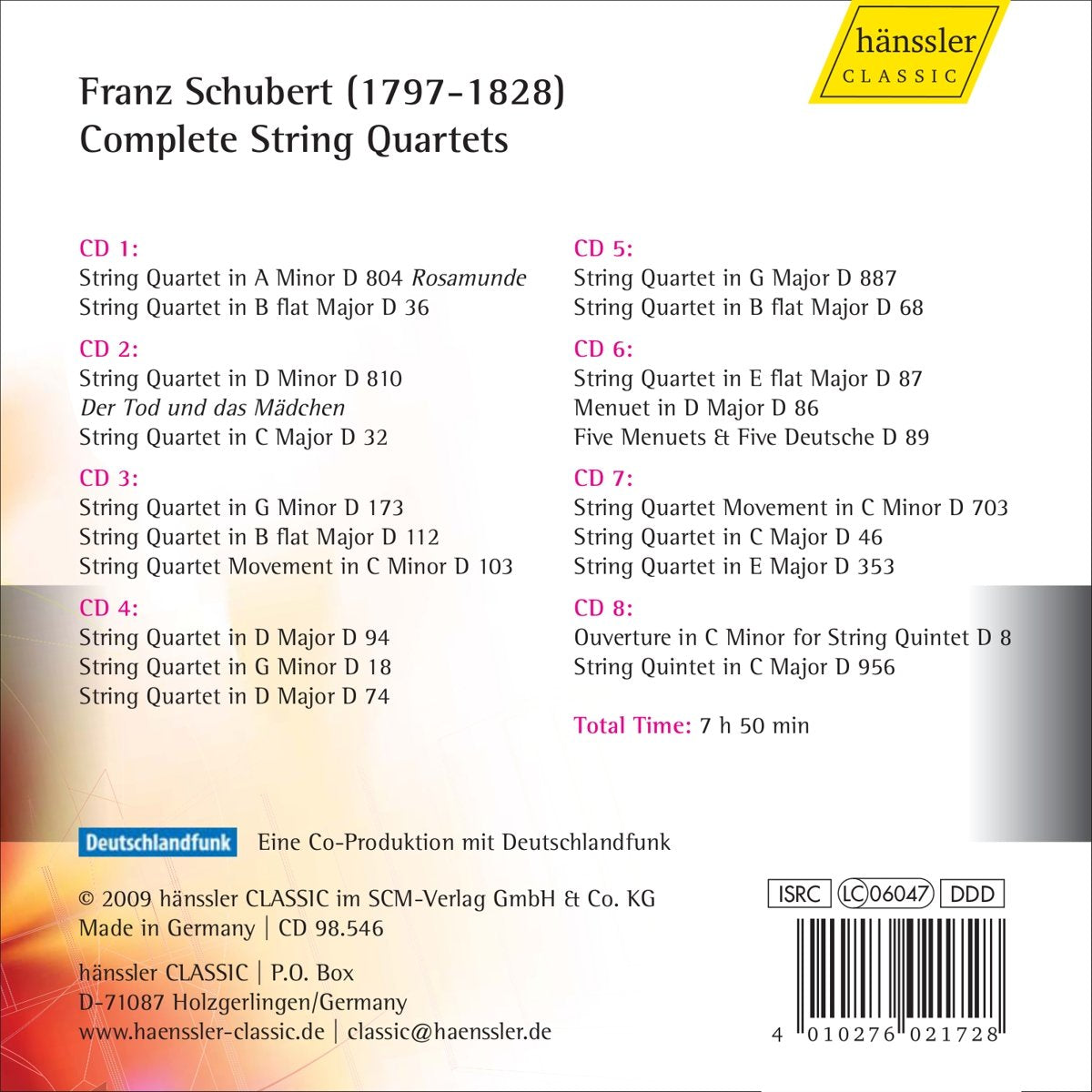 Komplette Streichquartette
