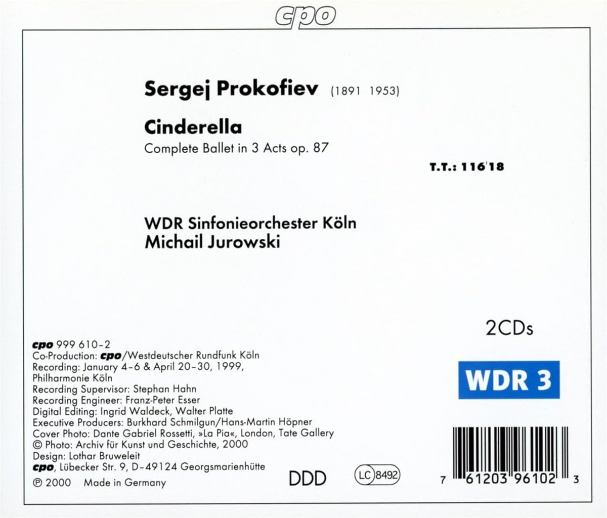 Cinderella (Jurowski, Wdr Sinfonieorchester Koln)