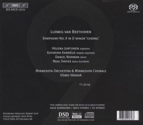Symphony No. 9, Choral (Vanska, Minnesota Orchestra)
