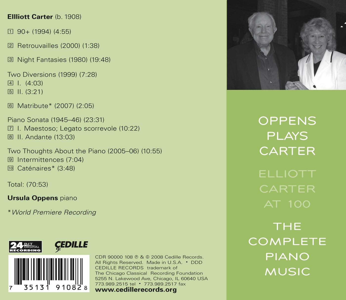 Oppens Plays Carter (Oppens)