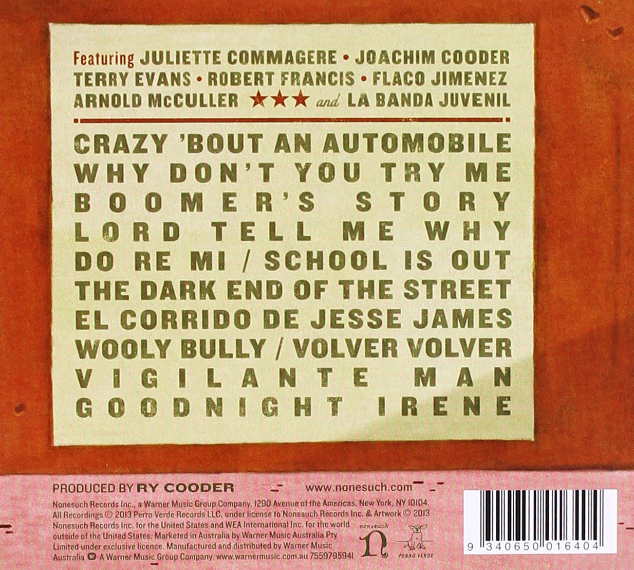 COODER, RY - LIVE IN SAN FRANCISCO