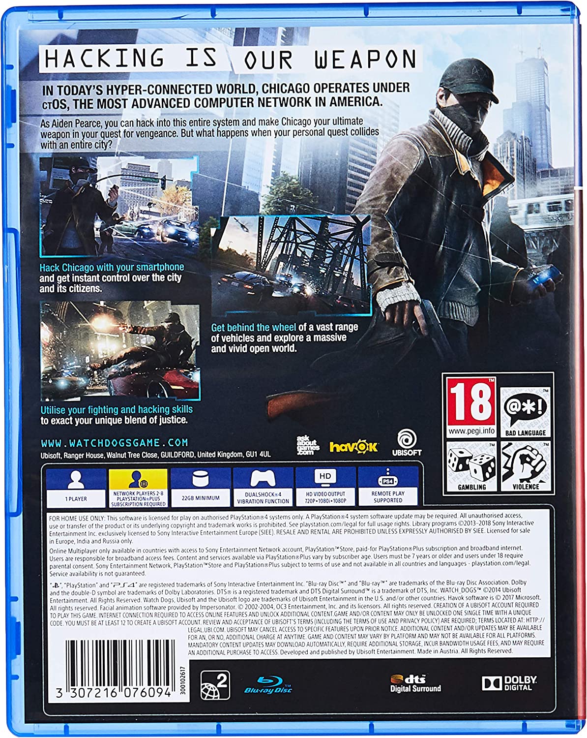 Ubisoft Watch Dogs (Playstation Hits) /PS4