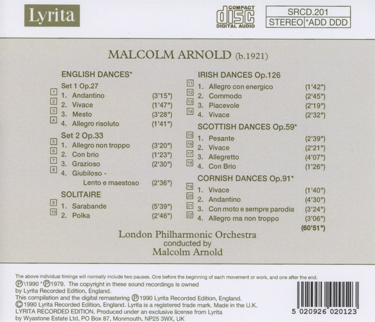 English and Irish Dances (Arnold, Lpo)