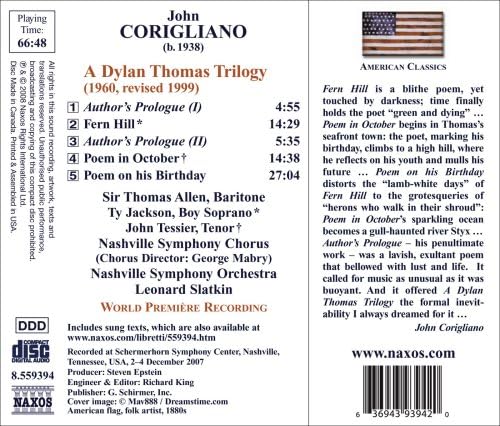 Dylan Thomas Trilogy, A (Slatkin, Nashville So)