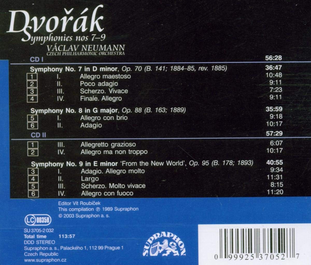 Symphonies Nos. 7 - 9 (Neumann, Czech Po)