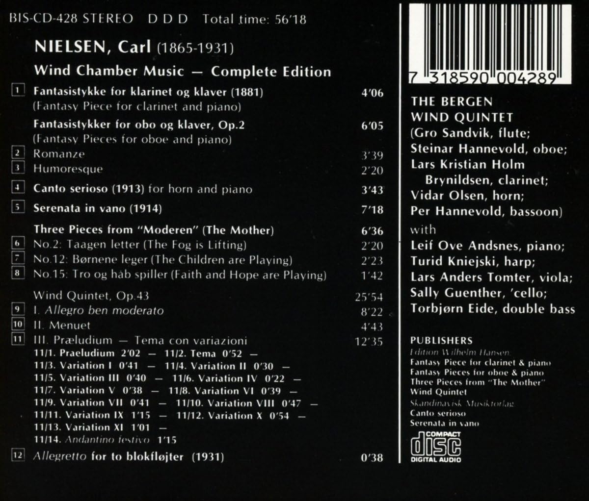 Wind Chamber Music (Bergen Blasekvintett, Kniejski, Tomter)