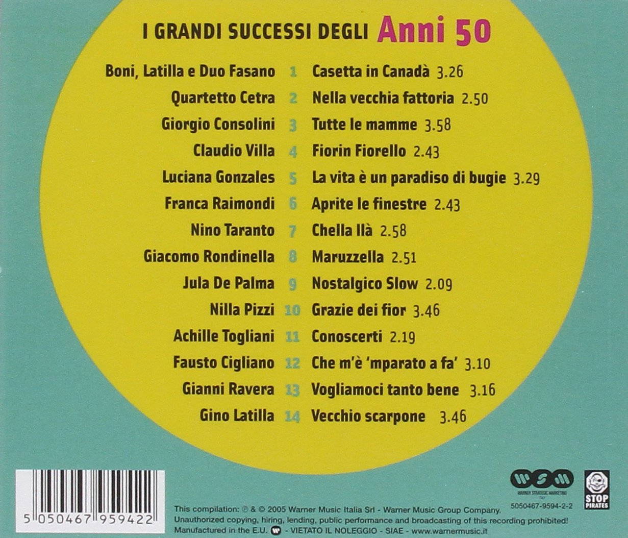 Grandi Successi Degli Anni 50