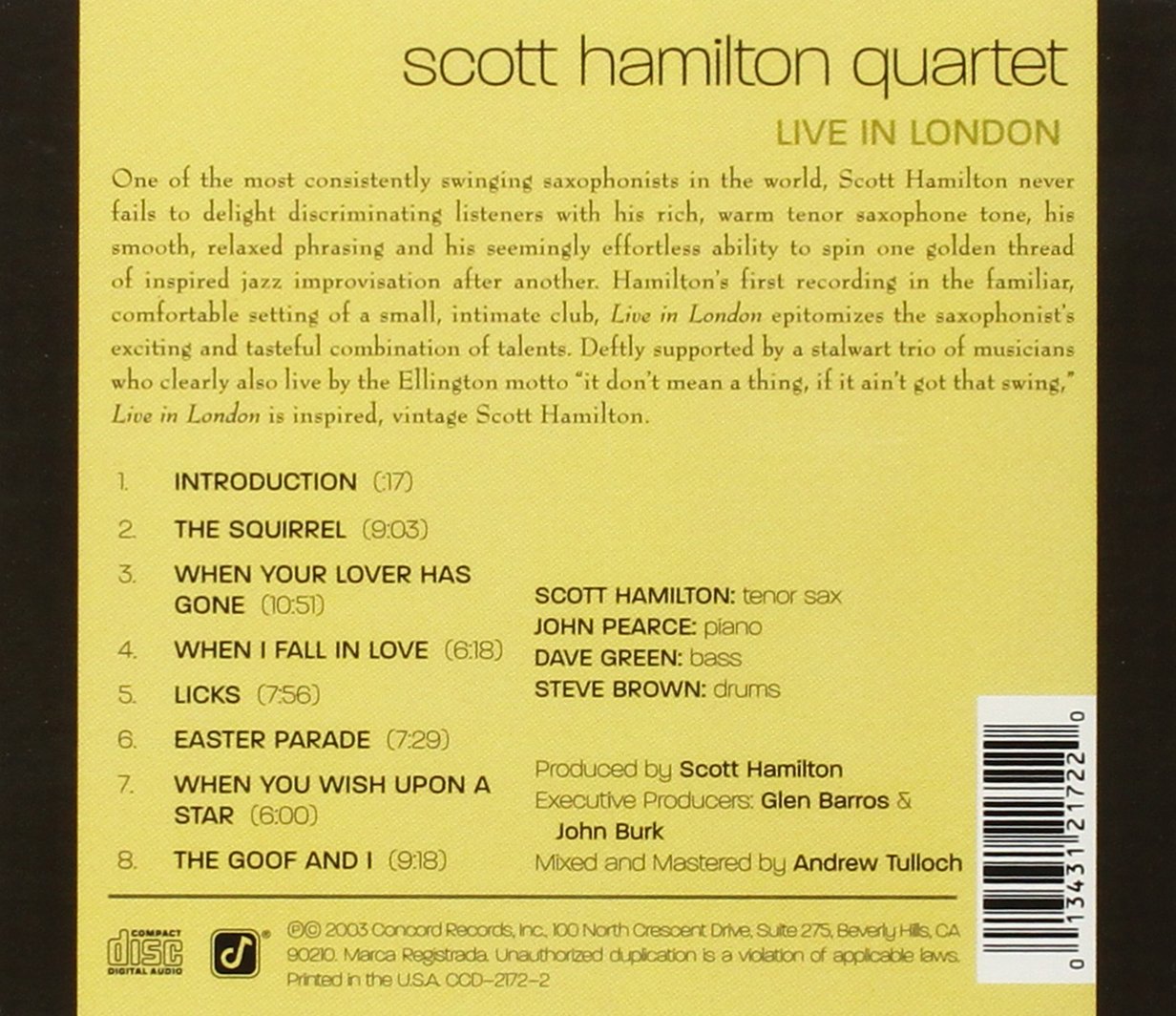 Scott Hamilton Quartet Live in London