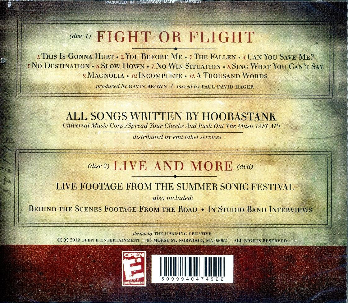 Hoobastank - Fight or Flight Limited Edition with Bonus DVD (2 CD)
