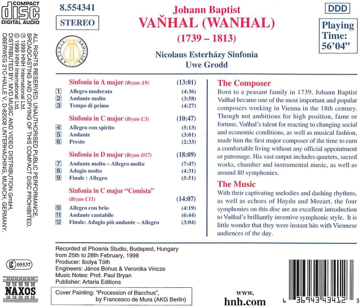 Vanhal/symphonies - Volume 1