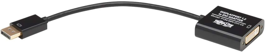 Tripp Lite DisplayPort to DVI Active Adapter Cable Video Converter Displayport 1.2 DP2DVI 6in (P134-06N-DVI-V2), Black DP 1.2 to DVI Active