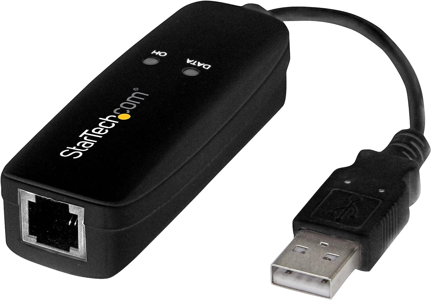 StarTech.com USB 2.0 Fax Modem - 56K External Hardware Dial Up V.92 Modem/ Dongle/Adapter - Computer/Laptop Fax Modem - USB to Telephone Jack - USB Data Modem - Network Fax/CMR/POS (USB56KEMH2