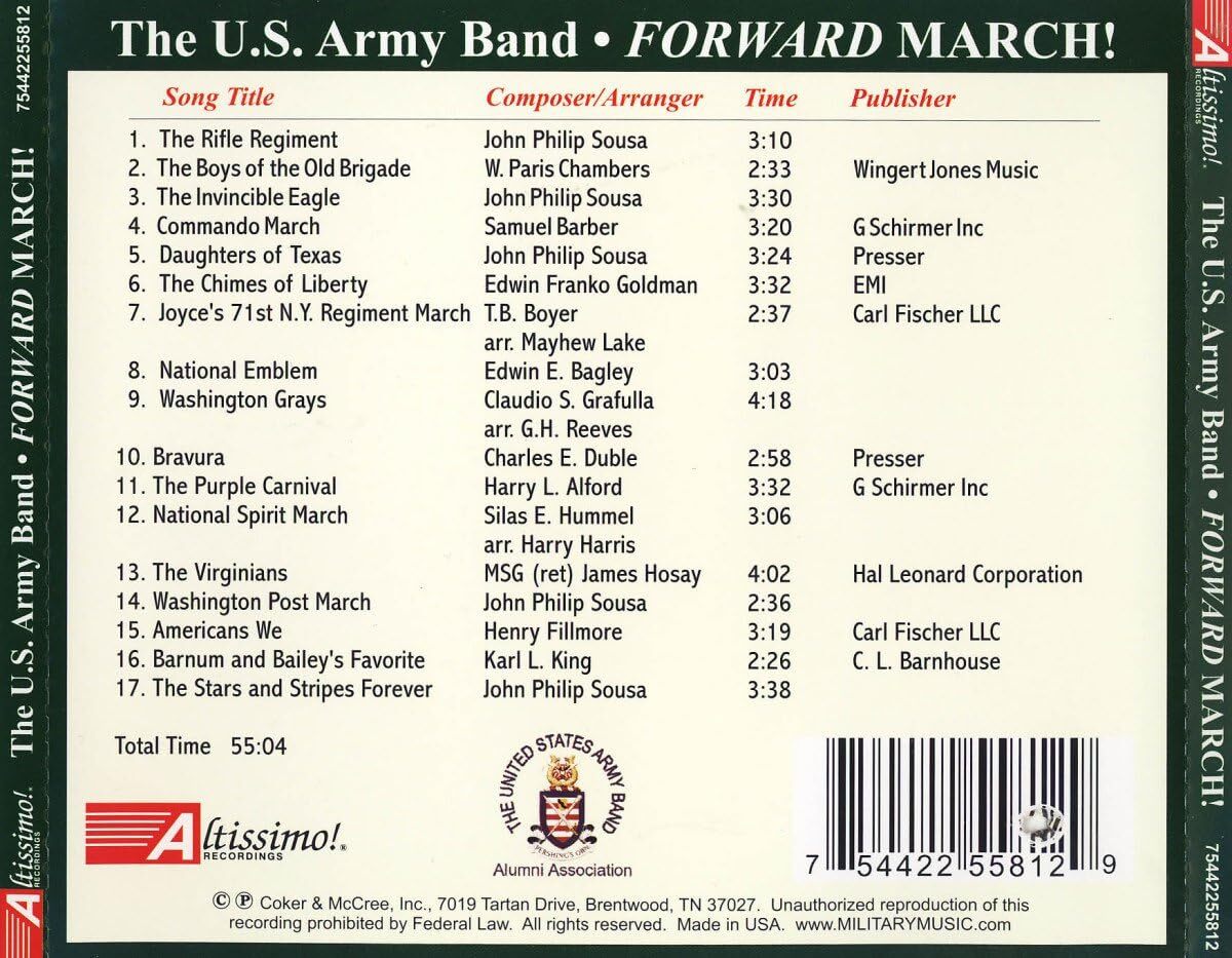 Forward March!: Great American Marches from 'Pershing's Own'