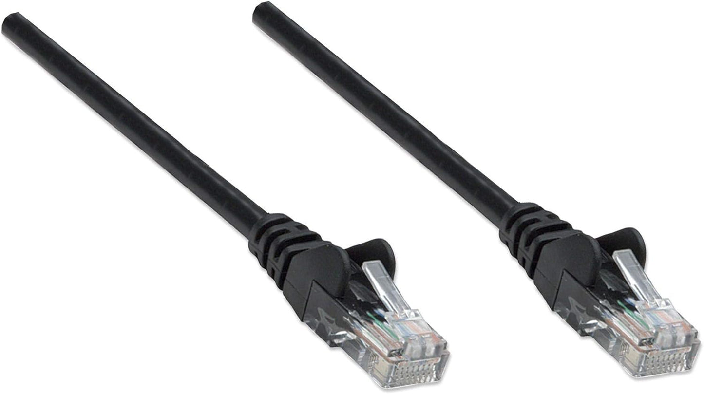 Intellinet Network Patch Cable, Cat5e, 1m, Black, CCA, U/UTP, PVC, RJ45, Gold Plated Contacts, Snagless, Booted, Polybag 1 m Cat5e, U/UTP, CCA Black