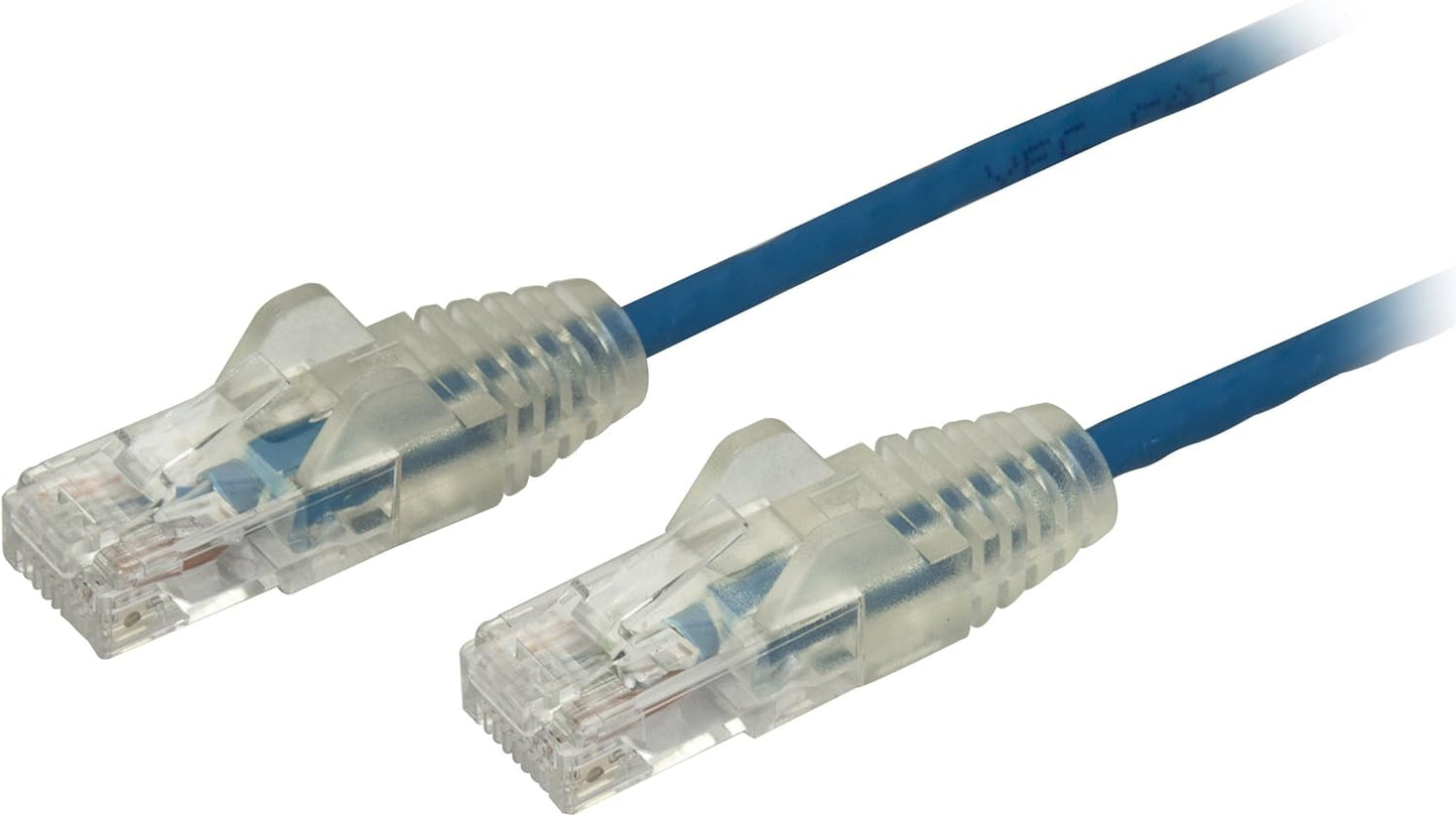 StarTech.com 0.5 m CAT6 Cable - Slim CAT6 Patch Cord - Blue - Snagless RJ45 Connectors - Gigabit Ethernet Cable - 28 AWG (N6PAT50CMBLS