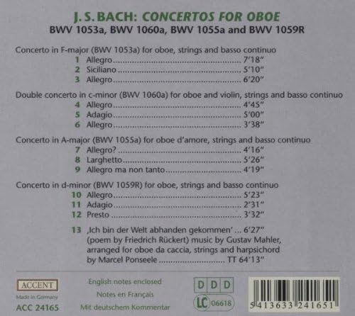 Oboe Concertos (Ponseele, Terakado, Ensemble Il Gardellino)
