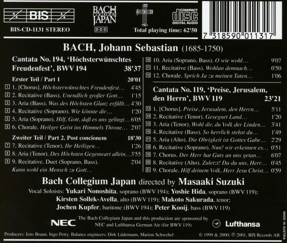 Cantatas Vol. 16 (Bach Collegium Japan, Masaaki)