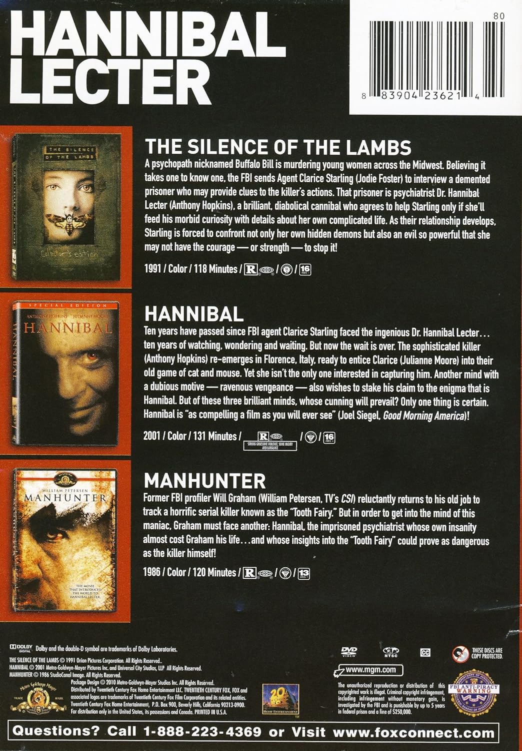 Hannibal Lecter Triple Feature / (Ws)