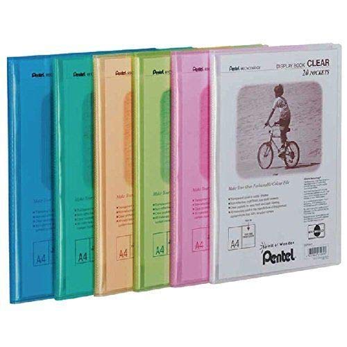 Pentel A4 Assorted Recycology Display Book with 20 Pocket - Clear
