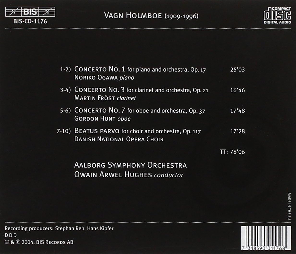 Concertos for Piano, Clarinet and Oboe (Hughes, Aalborg So)