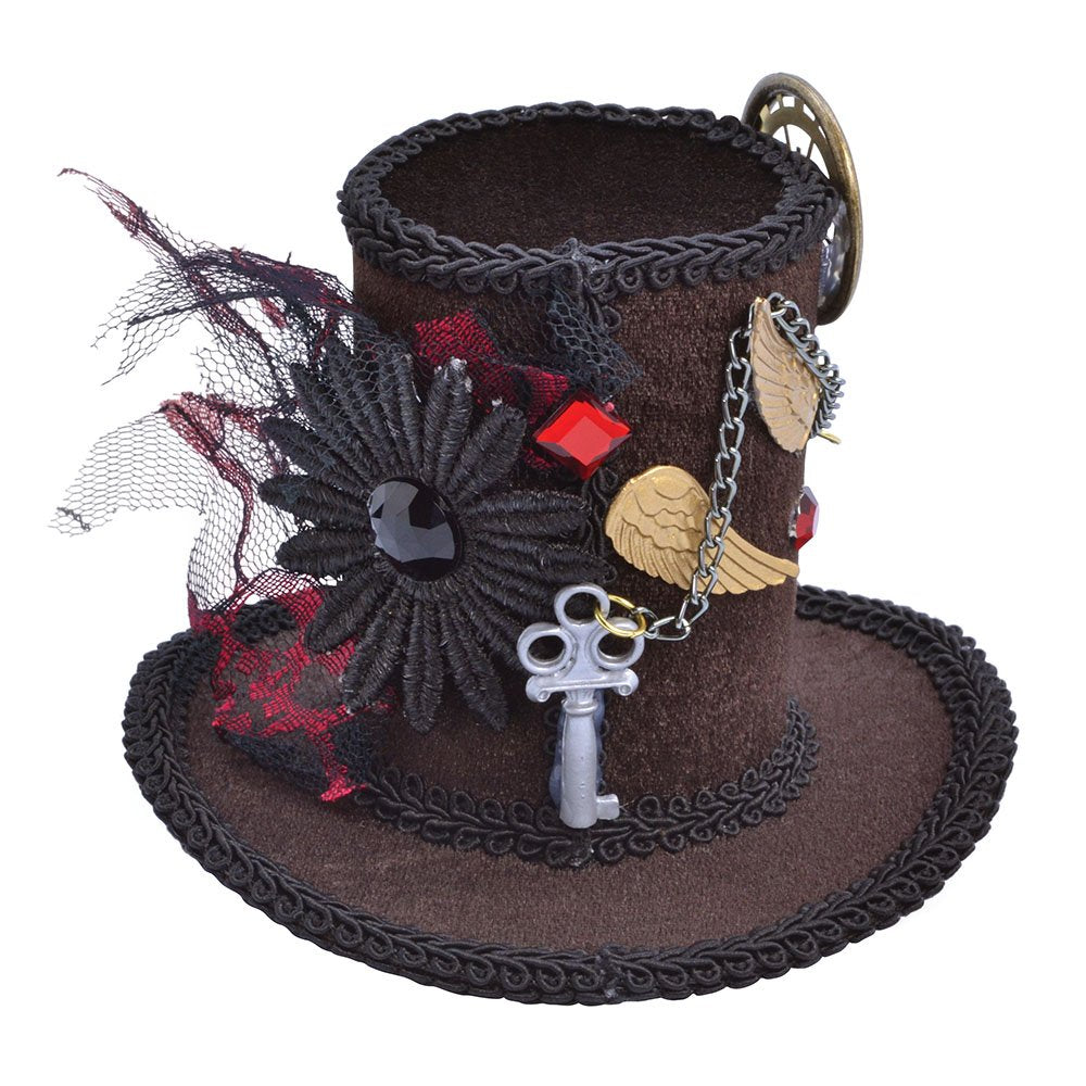 Bristol Novelty BH612 Steampunk Tall Top Hat Mini, Womens, One Size