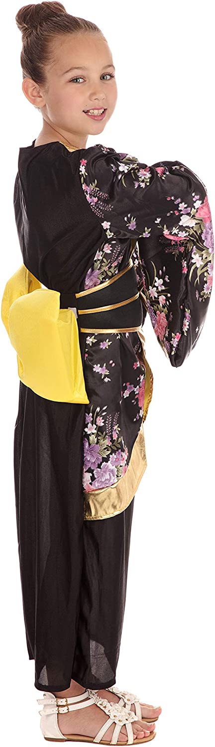 Girls Japanese Chinese Geisha Around the World Fancy Dress Costume Outfit 4-12 years (7-9 years)