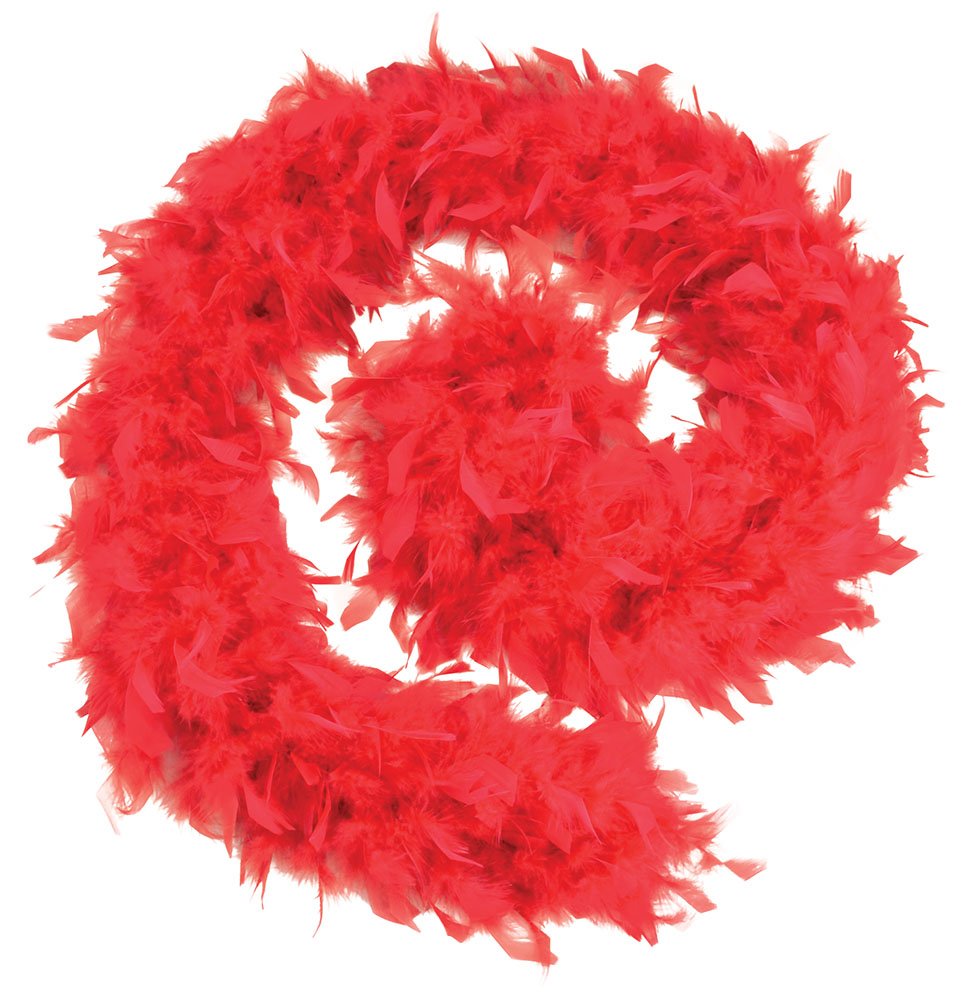 Bristol Novelty-BA1671 Bufanda Boa de Plumas, Estilo años 80, Rojo, Color, Talla única (BA1671