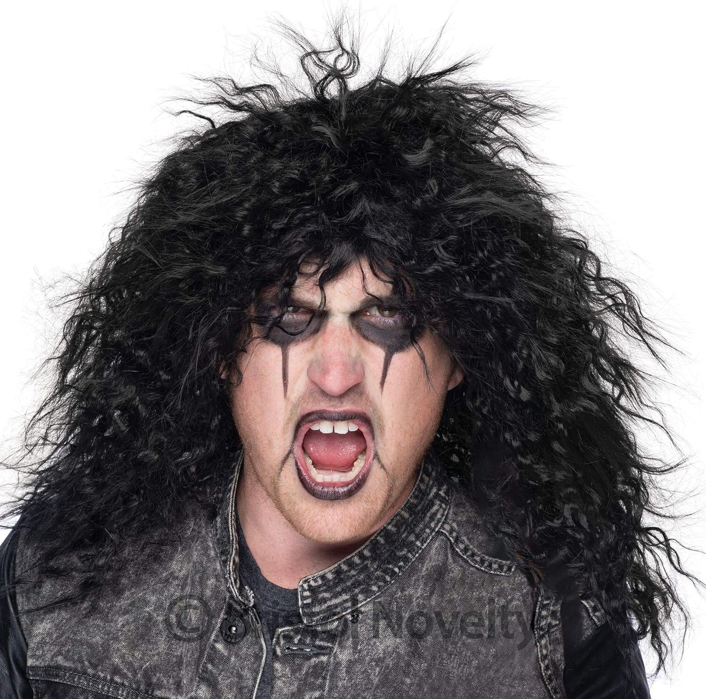 Bristol Novelty BW563 Perruque de rock star, noire, unisexe