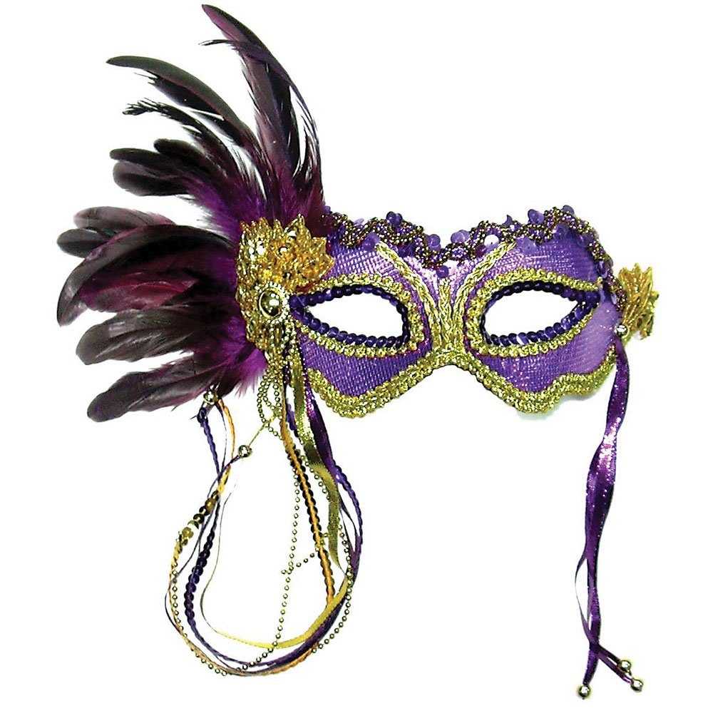 Bristol Novelty Girls Fancy Dress Venetian Party Carnival Decorative Side Feather Face Eye Mask
