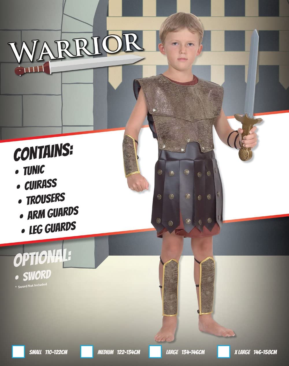 Child Roman Warrior Costume Age 3-4