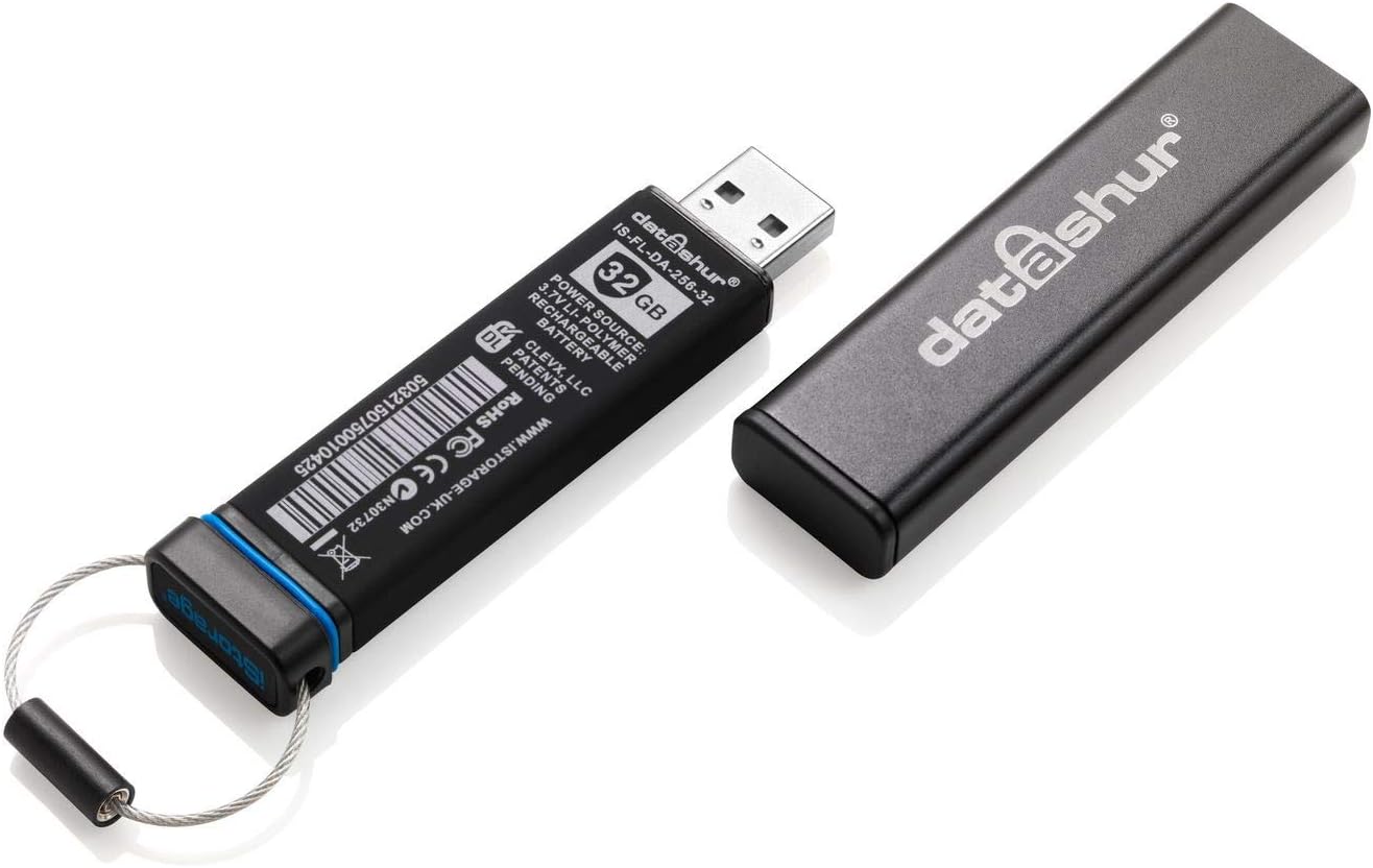 iStorage datAshur 4 GB Secure Flash Drive Password protected Dust & Water Resistant Portable Hardware Encryption