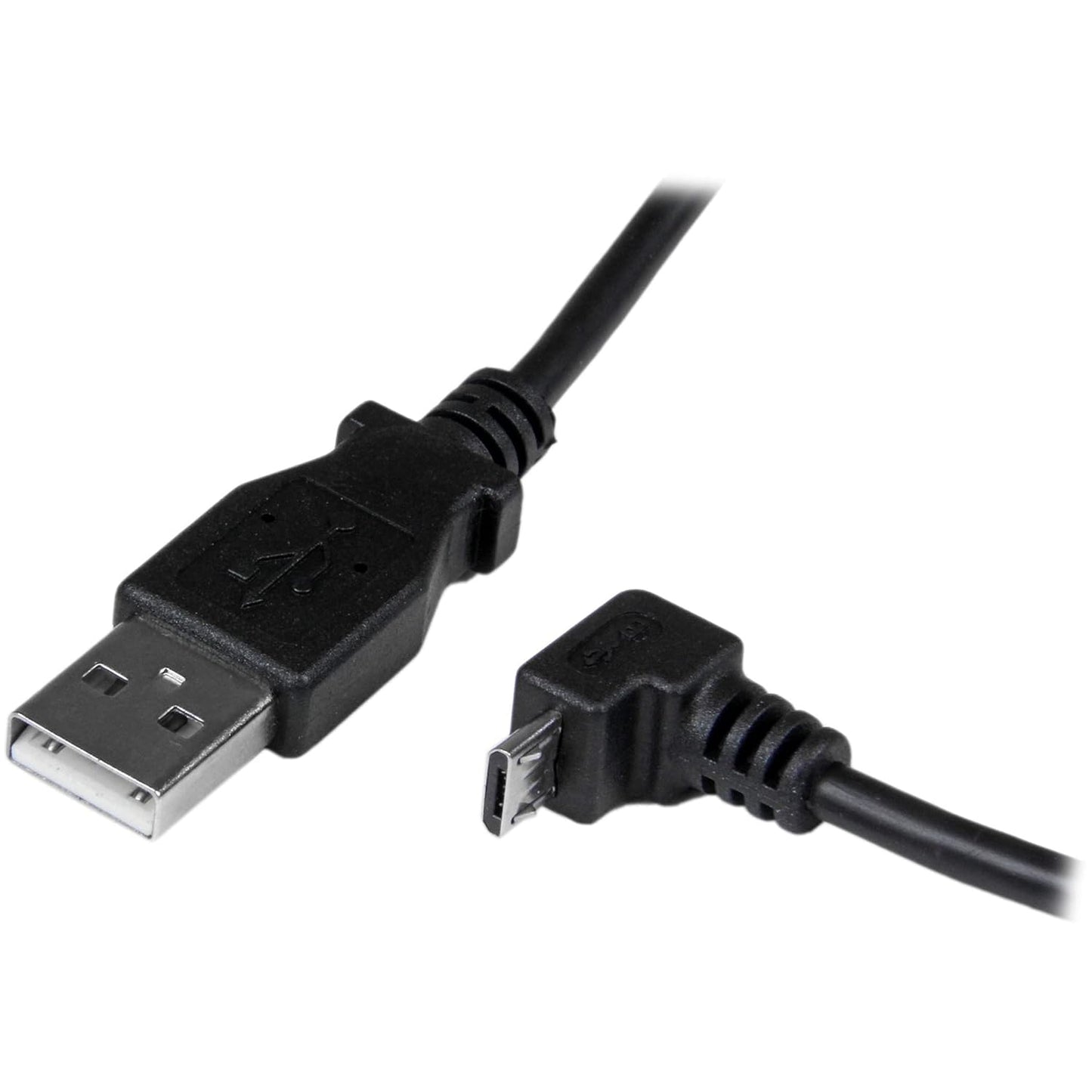 StarTech.com 2m Micro USB Cable Cord - A to Down Angle Micro B - Down Angled Micro USB Cable - 1x USB A (M), 1x USB Micro B (M) - Black (USBAUB2MD