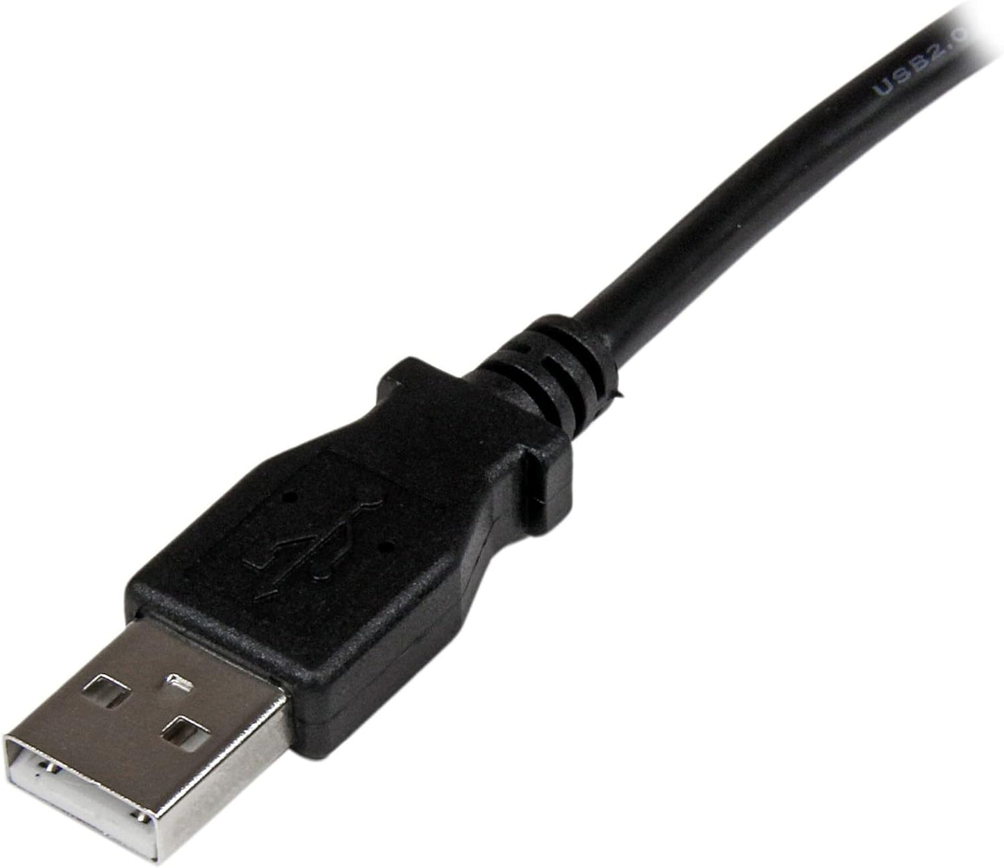 StarTech.com USBAB1MR 1 m USB 2.0 A to Right Angle B Cable Cord, 1 m USB Printer Cable, Right Angle USB B Cable, 1x USB A (M), 1x USB B (M), Black