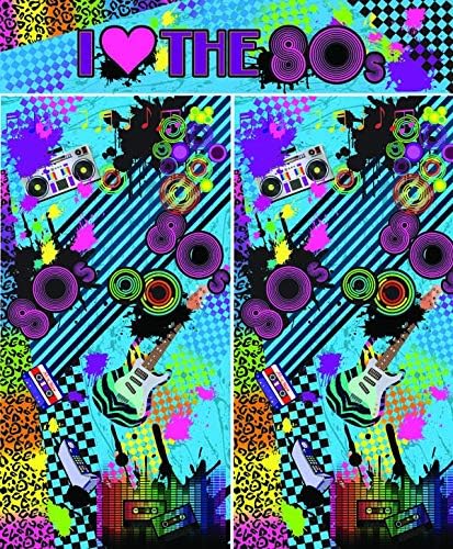 Forum Party Photo Booth Accessory Pack, I Love The 80's Backdrop Adult Costume