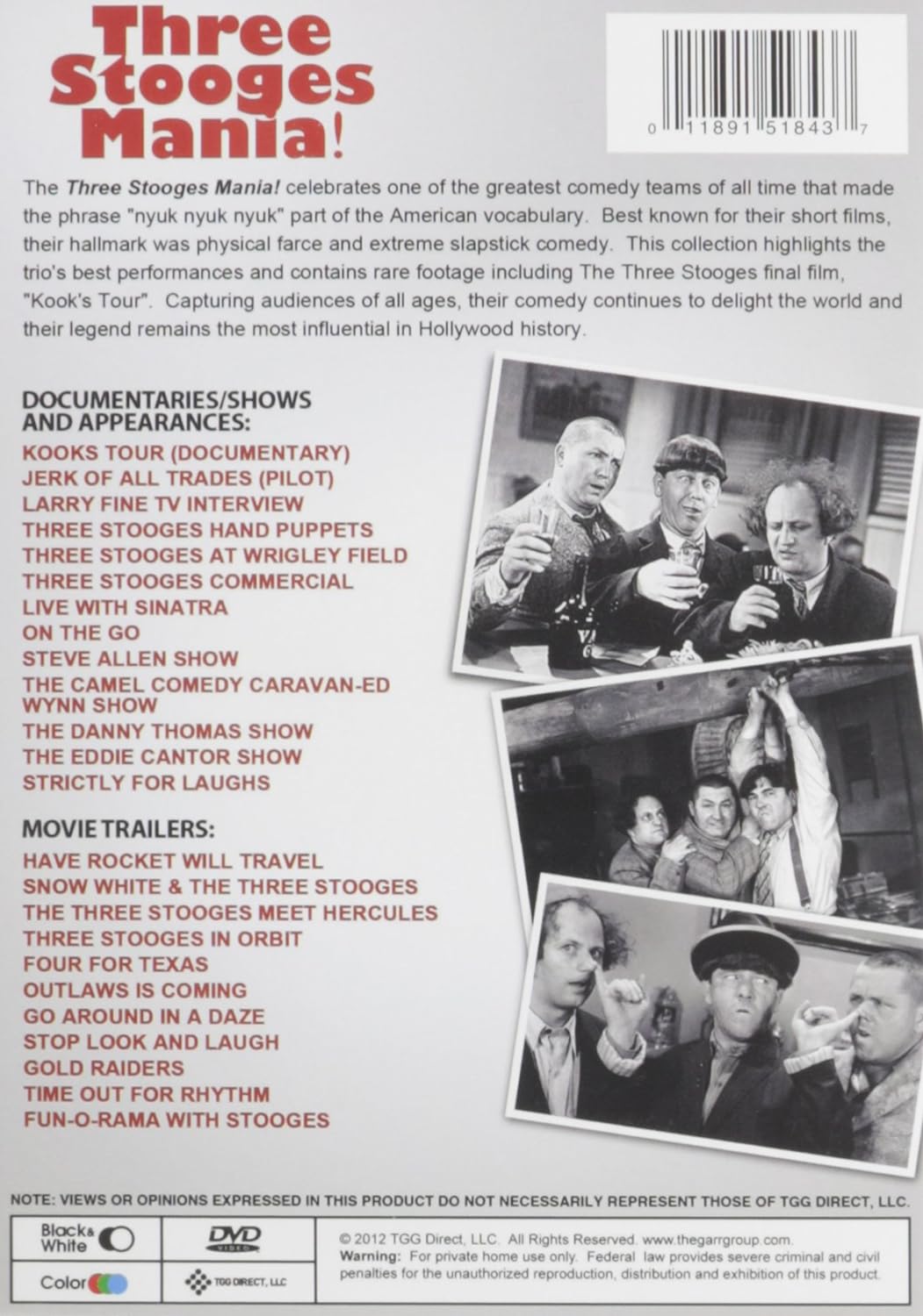Three Stooges Mania DVD