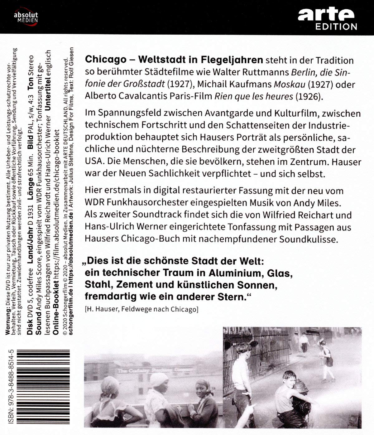 HAUSER, HEINRICH - CHICAGO - WELTSTADT IN FLEGELJAHREN