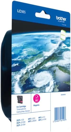 Brother LC-985M Inkjet Cartridge, Magenta, Single Pack, Standard Yield, Includes 1 x Inkjet Cartridge, Brother Genuine Supplies