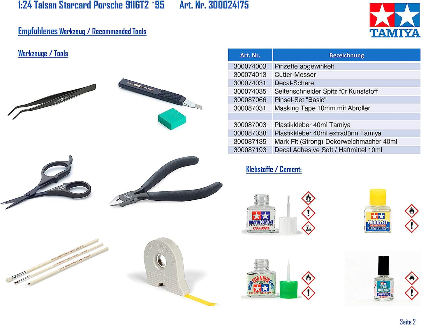 TAMIYA 1: 24 300024175 – Taisan Star Card Porsche 911Gt2 1995