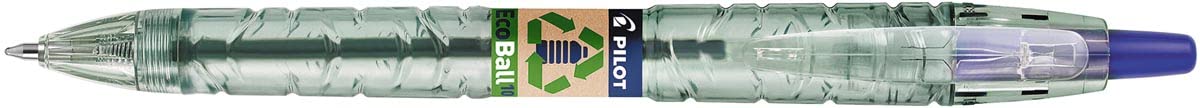 Pilot Ecoball Recycled Ballpoint Medium, Blue, Pack of 10