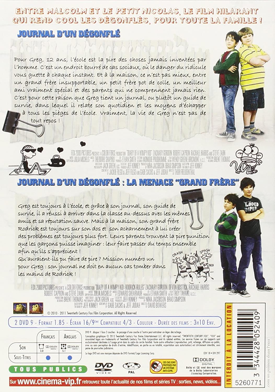 Journal d'un dégonflé 1 et 2