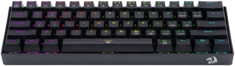 Redragon K630 Dragonborn 60% Mechanical Gaming Keyboard - Pink Lighting - Compact - 61 Keys -TKL - Gaming Keyboard - Brown Switches