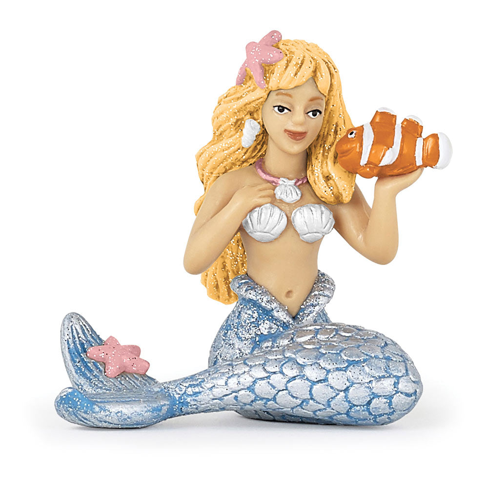 Papo 39107-Plata de la Sirena, Multicolor, Color Plata (39107