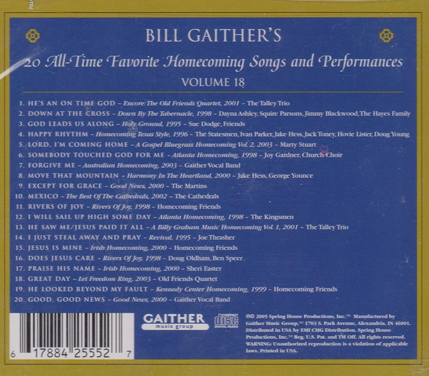BILL GAITHER-20 ALL-TIME FAVORITE HOMECOMING VOL18