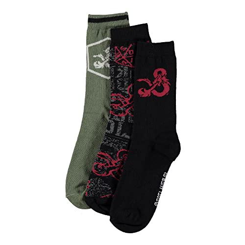 Hasbro Dungeons & Dragons Iconic Logo Crew Socks Male 43/46 Multi-Colour CR25587