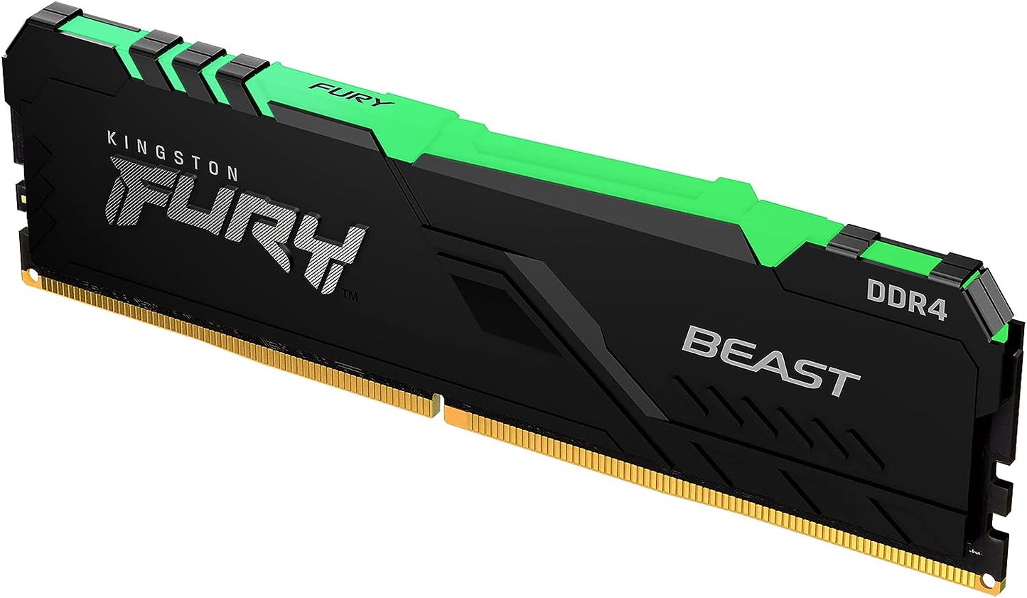 Kingston FURY Beast RGB 32GB (2x16GB) 3600MT/s DDR4 CL18 Desktop Memory Kit of 2 KF436C18BBAK2/32 32GB Kit of 2 3600MT/s 16Gbit