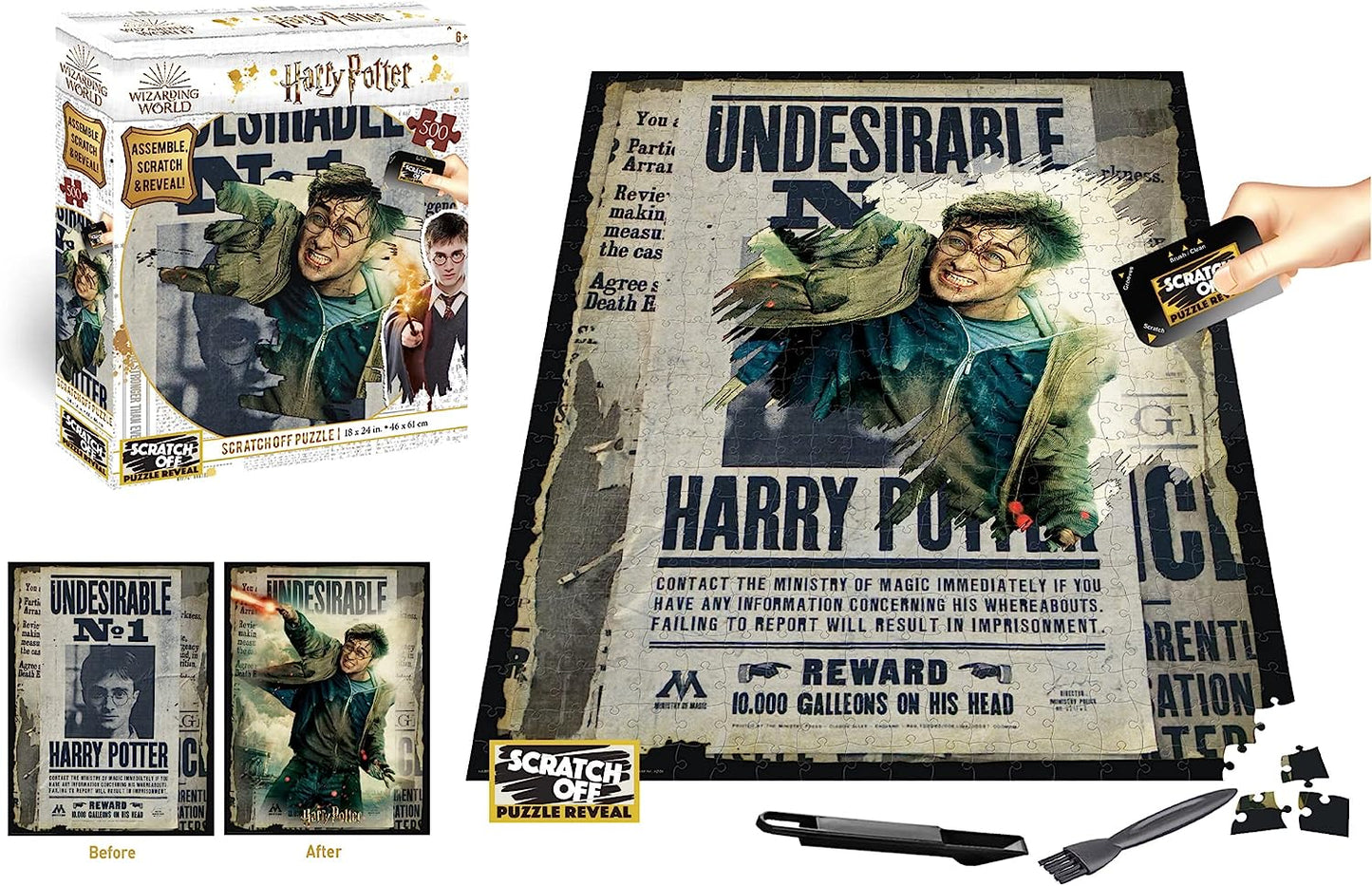 University Games U08567 Harry Potter Wanted Scratch Off Puzzle
