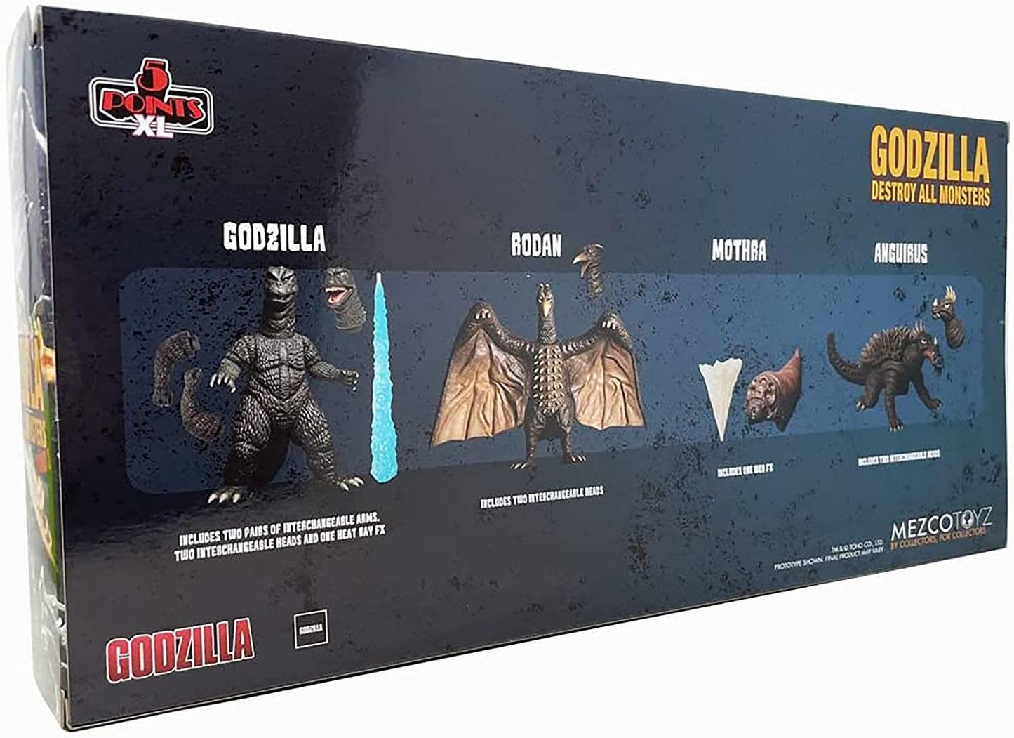 Mezco 5 Points XL Godzilla Destroy All Monsters RD1 Box Set