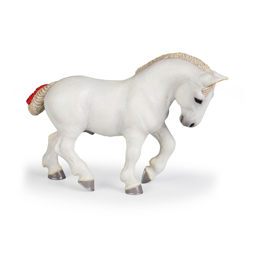 PAPO Horses and Ponies White Percheron Toy Figure, White (51567)