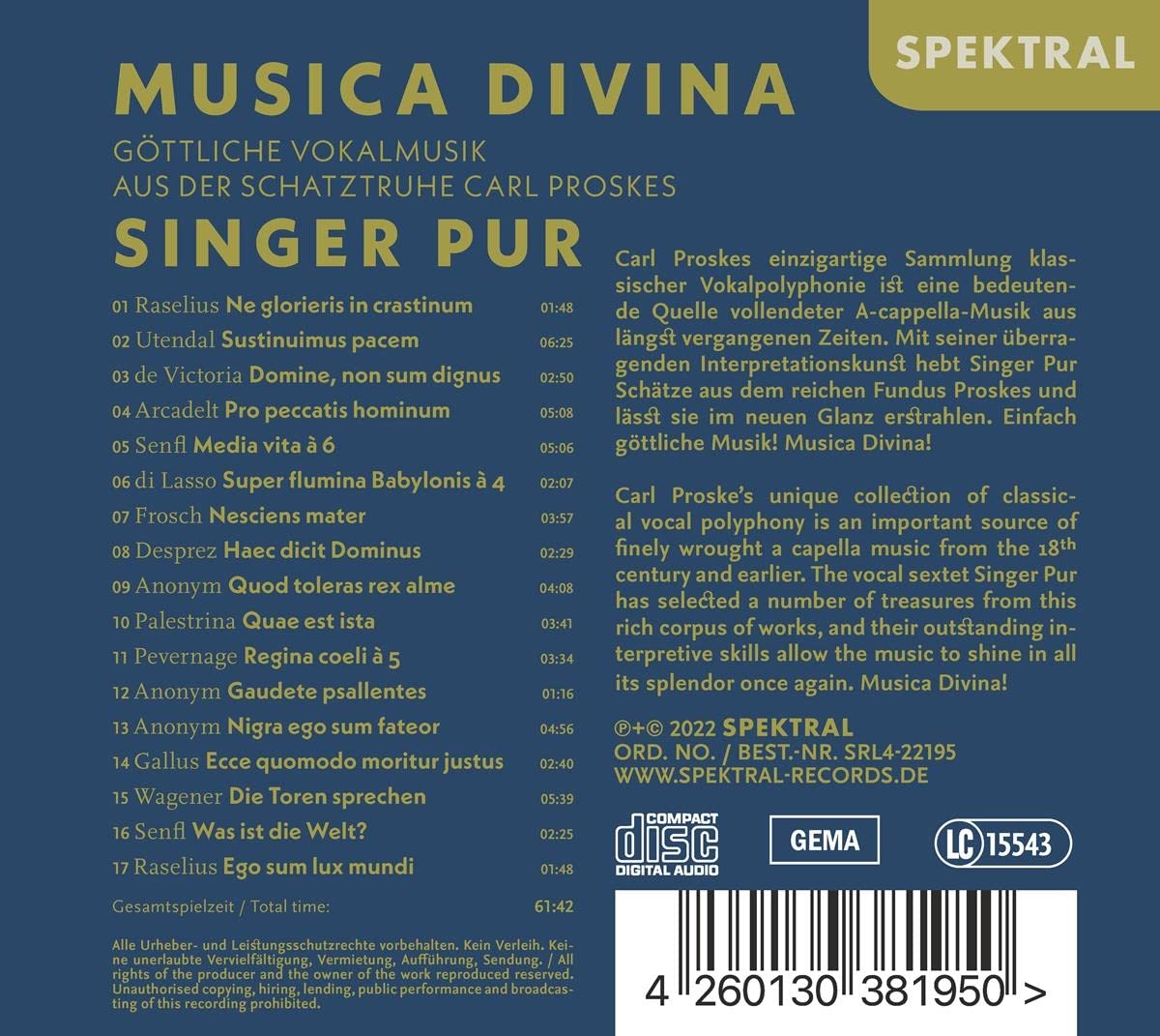 Musica Divina - Göttliche Vokalmusik aus der Schatztruhe Carl Proskes